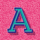 Lettre A originale sur fond graphique color&eacute;